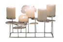 Portacandele Rett-Plus Argento 40x19x15,5 cm in Ferro Argento
