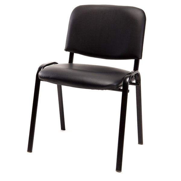 Sedia Poltrona Attesa da Ufficio in Similpelle Bozzini Nero sconto