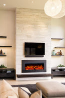 Camino Elettrico da Incasso 36,7x88,3x15,9 cm Effetto Fiamma 1500W Tasmania Nero