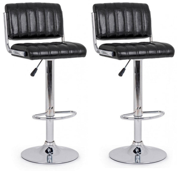 Set 2 Sgabelli Bar 46x51,5x88,5/109,5h cm Barclay Nero prezzo