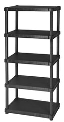 Scaffale in Resina Antiurto 5 Ripiani 80x40x188 cm Bauer Nero