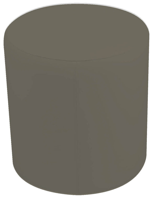 Pouf Poggiapiedi in Similpelle Avalli Cilindro Tortora Varie Misure