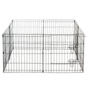 Recinto per Cani Gatti Cuccioli Roditori Recinzione Rete Gabbia 8 Pezzi 61x61 cm Nero 