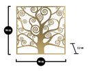 Pannello Albero della Vita Oro 90x2,2x90 cm in Ferro Nero