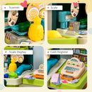 Supermercato Giocattolo per Bambini 52x29x61 cm con Cassa e Accessori Verde e Arancione