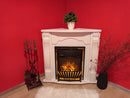 Camino Elettrico da Pavimento ad Angolo 88,2x95x47,3 cm Effetto Fiamma 2000W Clasic & Meridian Bianco