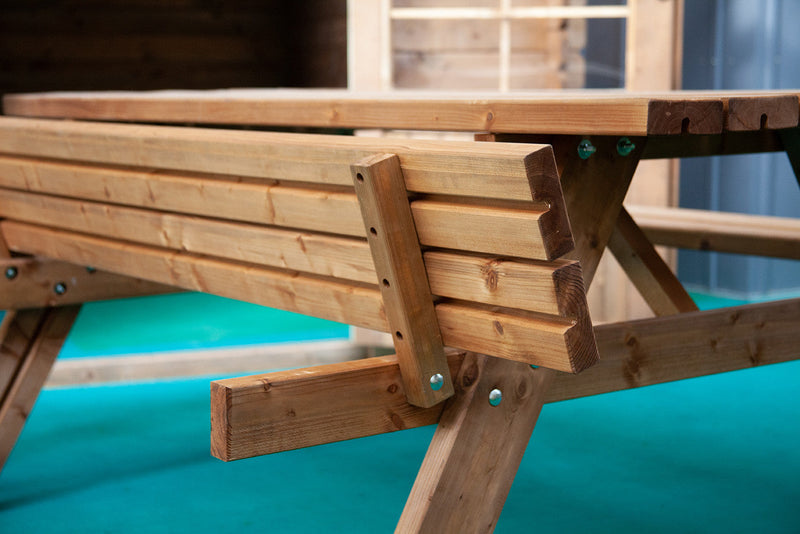 Tavolo con Panche da Campeggio 177x154x74 cm in Legno