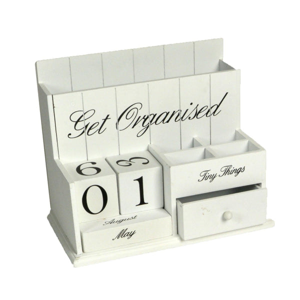 Portatutto da scrivania in legno bianco cm 28x16xh21 prezzo