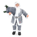 Pupazzo Babbo Natale H90 cm con Luci e Suoni Grigio
