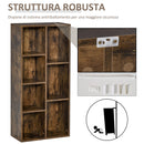 Libreria 5 Ripiani 7 Cubi 50x24x106 cm in MDF Marrone Rustico