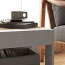 Set 2 Tavolini 2 Livelli 40x40x45 cm in Truciolato Bianco e Quercia