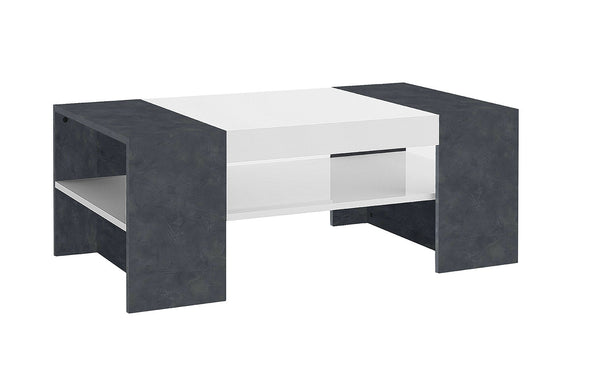 prezzo Tavolino da Caffè 110x60x40 cm Cherry Bianco Lucido e Ardesia