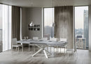 Tavolo Allungabile 200-460x90x77 cm Volantis Cemento Telaio Bianco 