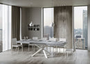 Tavolo Allungabile 180-440x90x77 cm Volantis Cemento Telaio Bianco 