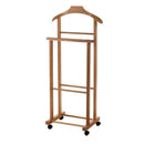 Indossatore 43x33x105 cm 2 Montanti e 4 Ruote in Legno Noce