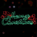 Scritta Luminosa Merry Christmas 160x63 cm Multicolore 684 LED IP44 Uso Esterno