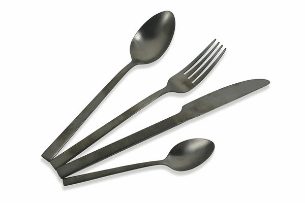 Servizio Set di Posate 24 Pezzi in Acciaio Opaco Nero Villa d'Este Home Tivoli Lexington online