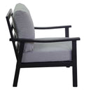 Set Salotto da Giardino Divano 2 Poltrone e Tavolino in Alluminio Shelton Antracite