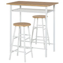 Set Tavolo Alto 80x50x90 cm e 2 Sgabelli Bianco