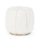 Pouf Ø 44x39 cm Florel in Tessuto Bianco