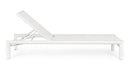 Lettino Prendisole da Esterno 74x200x98-32h cm Schienale a 4 Posizioni in Alluminio e Textilene Skipper Vapor 