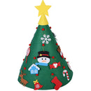 Albero di Natale Giocattolo per Bambini 70x50 cm con 15 Addobbi in Feltro Verde      