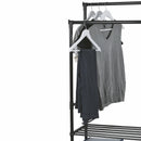 Stender Appendiabiti Doppio 77x34x160 cm in Metallo e Plastica Nero