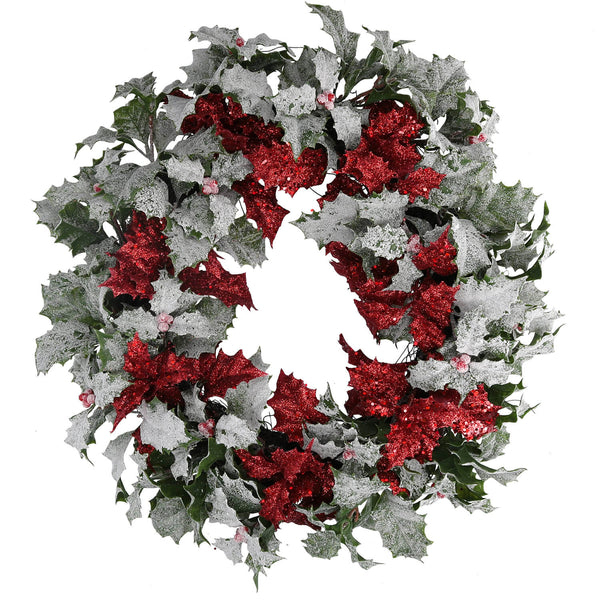 acquista Coroncina con pungitopo rosso cm Ø34xh45