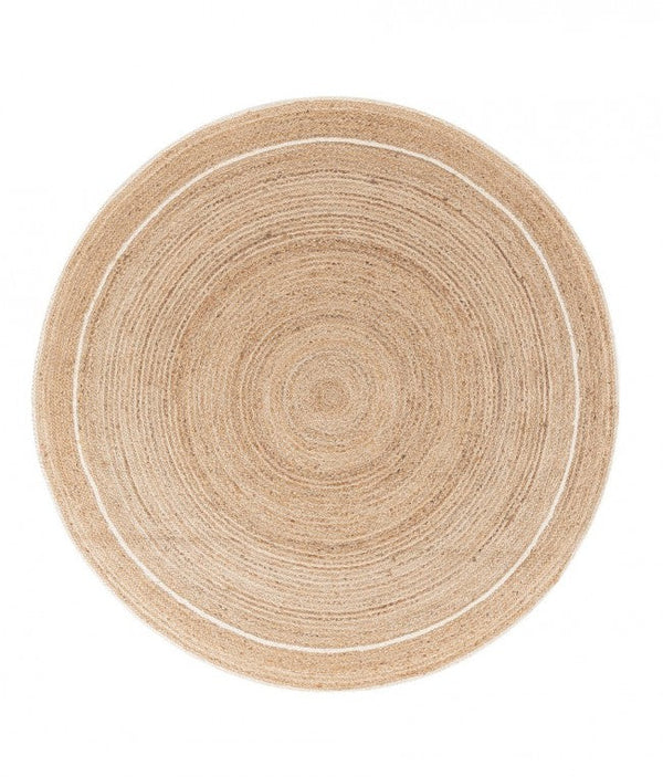 Tappeto Ø 180 cm Ankit in Iuta Naturale-Bianco online