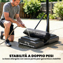 Canestro da Basket con Altezza Regolabile 1,3-3 m Base Riempibile e Ruote Nero      