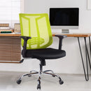 Sedia Poltrona Operativa da Ufficio in Tessuto e Rete Verde