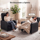 Poltrona Relax Reclinabile Manuale 155° 69x91x100 cm con Poggiapiedi in Pelle PU Nero      