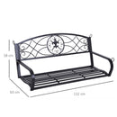 Dondolo da Giardino 3 Posti in Ferro Battuto Nero 