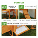 Pollaio da Giardino per 1-2 Galline con Area per Cova 179x67x115 cm Arancione 