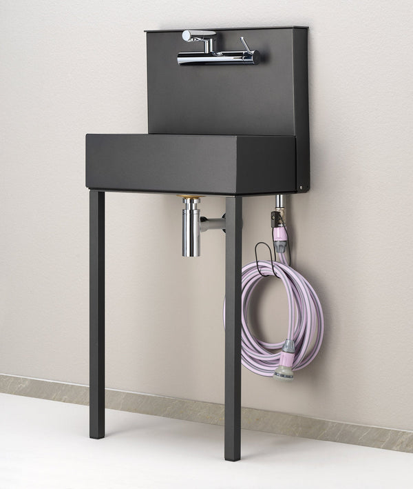 Lavandino a Parete da Giardino con Miscelatore e Doppio Rubinetto Belfer 42/PRLM Antracite sconto
