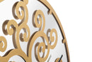 Orologio Oro Tree Ø55x4 cm in Ferro Specchio e MDF Oro