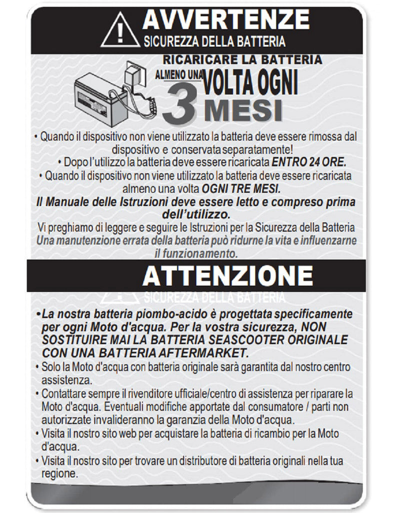 Batteria Ricaricabile 12V 4,5Ah per Seascooter da Bambini Scout / Marlin