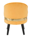 Sedia Mini Paris Arancione Ø45x62 cm in Legno Spugna e Poliestere Arancione e Oro e Nero