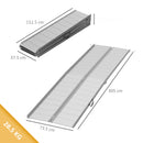 Rampa per Sedia a Rotelle e Scooter per Disabili 305x73.5x5 cm Pieghevole e Antiscivolo in Alluminio Argento      