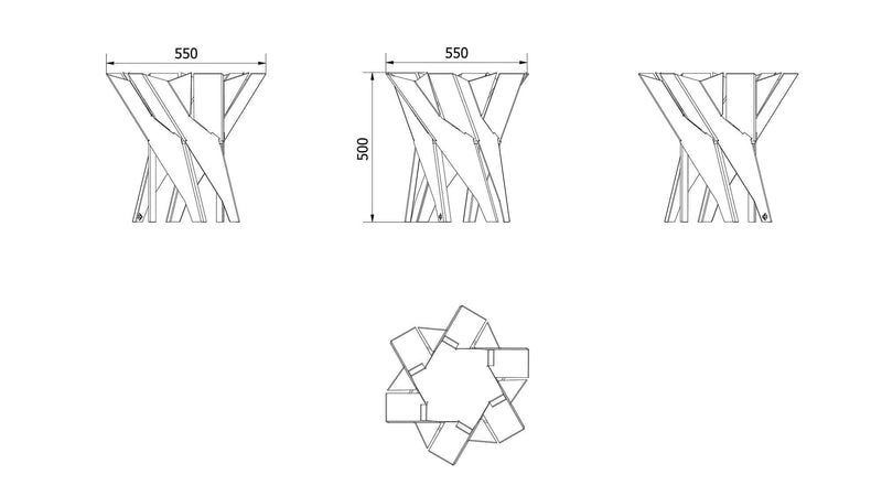 Braciere da Esterno a Legna in Acciaio 55x55x50 cm Flig Austin Basket Nero