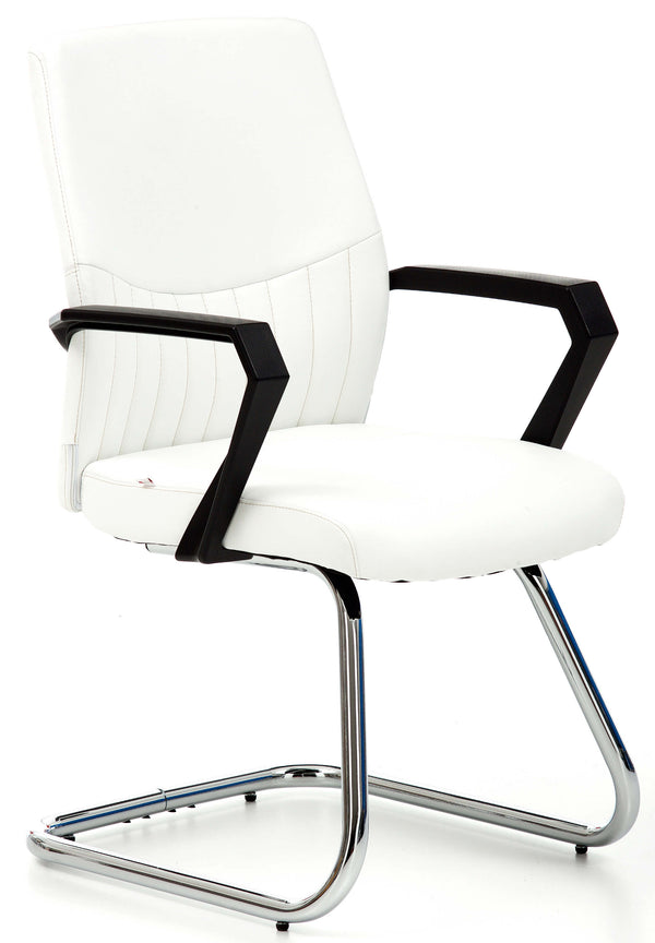 prezzo Sedia da Ufficio Visitatori in Similpelle Sake Fissa Bianca