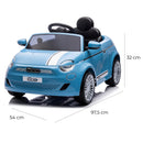 Macchina Elettrica per Bambini Licenza Fiat 500 12V Azzurro     