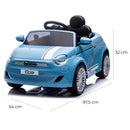 Macchina Elettrica per Bambini Licenza Fiat 500 12V con Telecomando Azzurro