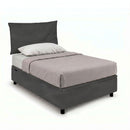 Letto 1 Piazza e Mezza Contenitore Imbottito Microfibra Grigio Boxmax Testata Soft Varie Misure