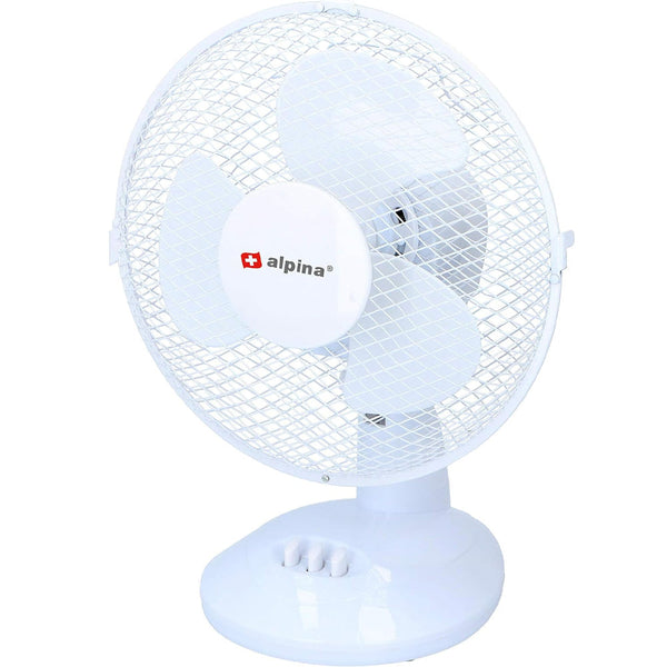 acquista Ventilatore da Tavolo Pale 23 cm Salvaspazio 20 W 2 Velocità e Funzione Girevole Alpina
