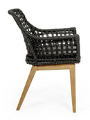 Set 2 Sedie 46x46x82h cm con Braccioli e Cuscini Madison Nera