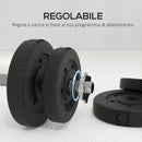 Set 2 Manubri da 25Kg Totali con 12 Dischi in Acciaio e PU Nero    