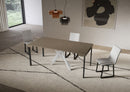 Consolle Allungabile 90-300x40x77 cm Saki Tortora Gambe Bianche 