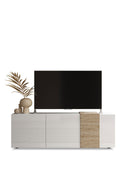 Mobile TV Moderno 3 Ante Venus 181x44x57 cm Bianco Lucido E Cadiz