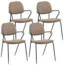 Set 4 Sedie 52x50x81,5 cm Velluto Sabbia